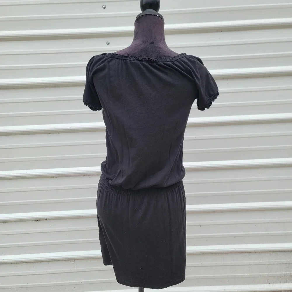 H&M Dress Girls Youth 14Y+ Short Sleeve Elastic Waist Stretch Black Short